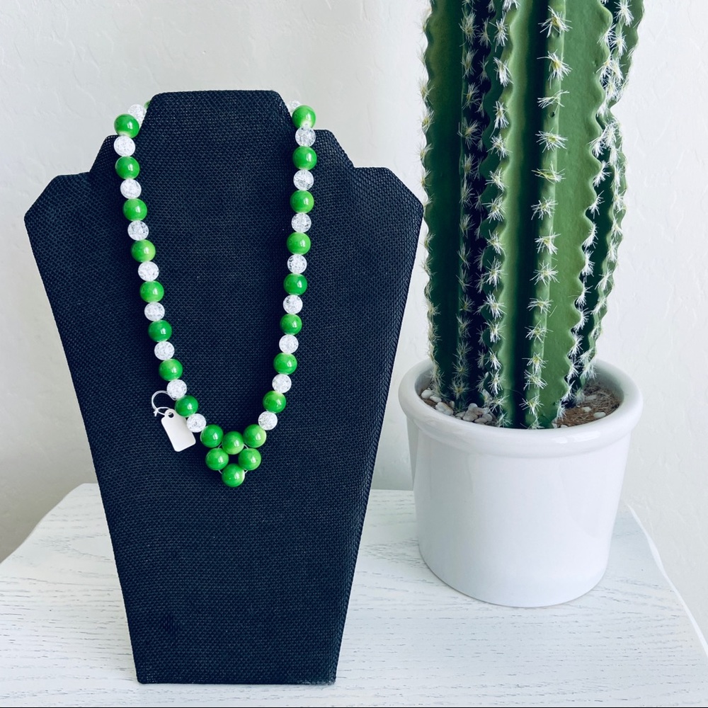 beautiful green glass necklace